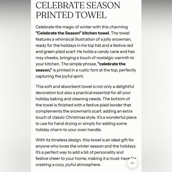 NWT Mudpie May Your Day Be Merry & Bright Santa Sleigh Printed Kitchen Towel - Picture 5 of 5